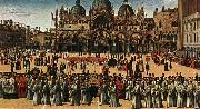 BELLINI, Gentile Procession in Piazza S. Marco USA oil painting reproduction